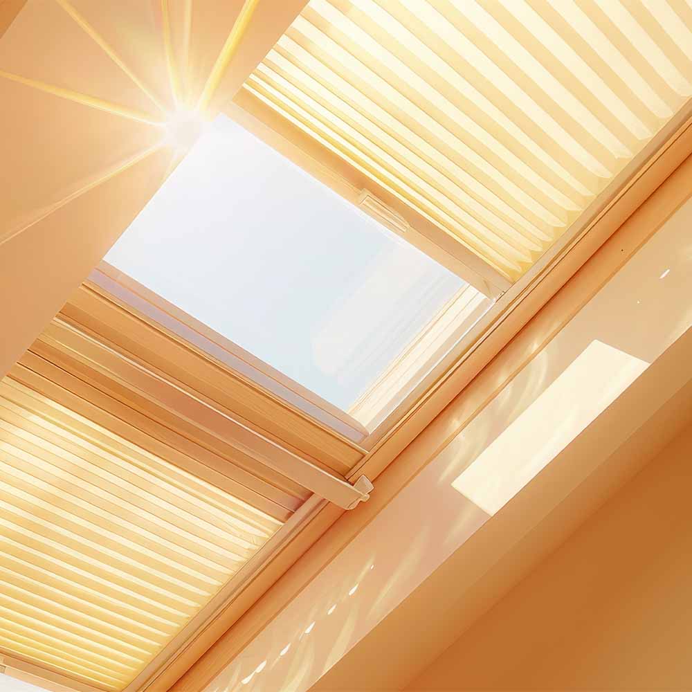 Roof Wabenplissee an einem Dachfenster